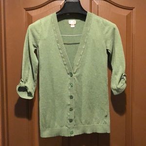 Green 3/4 sleeve cardigan